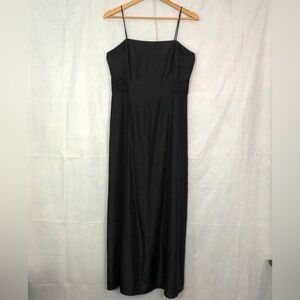 Ann Taylor Woman’s Silk Black Shoulder Strap Slip Evening Gown Dress Size 8